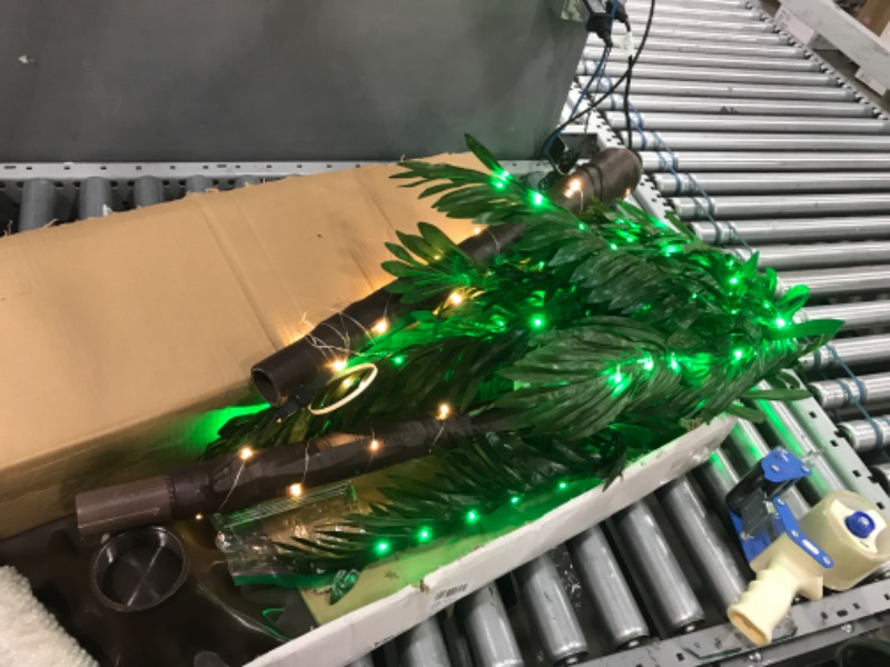 Photo 2 of 141 LEDs Lighted Palm Tree, Light Up Tropical Palm Trees, LED Artificial 5.5FT Palm Tree Decoration with Lights for Indoor, Outdoor, Pool, Patio, Garden, Beach, Jungle, Luau Party, Tiki Bar, Hawaiian
