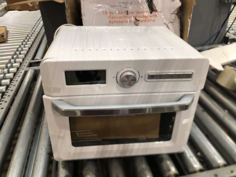 Photo 2 of ***PARTS ONLY*** CROWNFUL 19 Quart Air Fryer Toaster Oven, Convection Roaster with Rotisserie & Dehydrator, 10-in-1 Countertop Oven, Original Recipe and 8 Accessories Included, UL Listed White