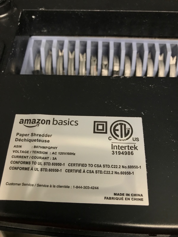 Photo 5 of Amazon Basics 12-Sheet Cross-Cut Paper and Credit Card Home Office Shredder