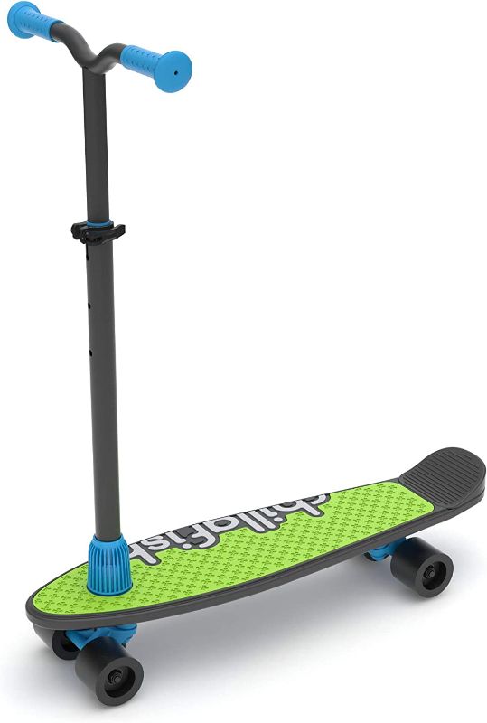 Photo 1 of Chillafish Skatieskootie Customizable Training Skateboard and Lean-to-Steer scooter with Detachable Stability Handlebar, Multiple Deck & Tail color options, Ages 3+, Black Mix
