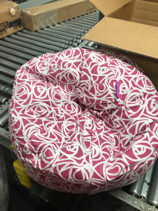 Photo 2 of ***PICTURE IS USE TO SHOW ITEM NOT DESIGN SEE PICTURES***

Posh Creations Bean Bag Chair for Kids, Teens, and Adults Includes Removable and Machine Washable Cover, 27in - Medium, Canvas Stripes Pink and White
