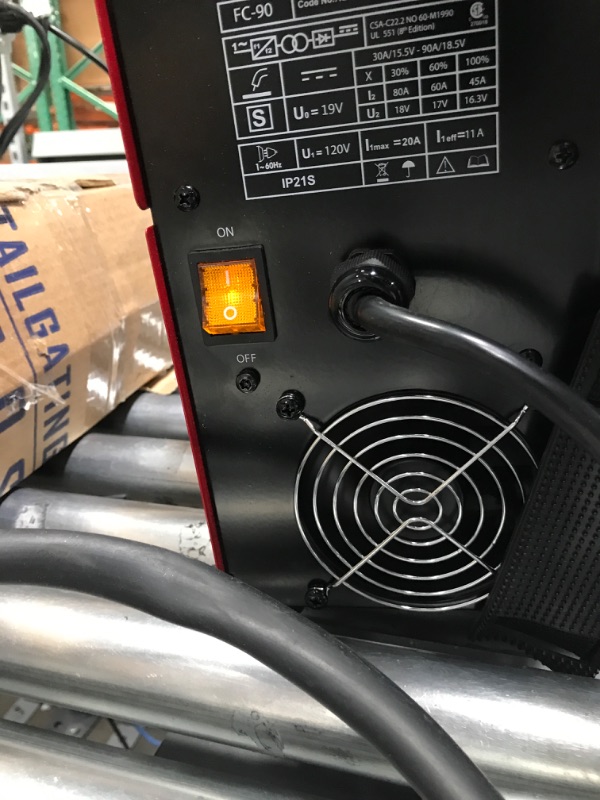 Photo 1 of Lincoln Electric FC90 Flux Core Wire Feed Welder and Gun, 90 Amp, 120V, Inverter Power Source for Easy Operation, Portable Shoulder Strap, Best for Small Welding Jobs