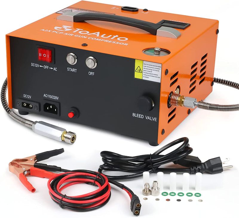 Photo 1 of **UNABLE TO TEST**
TOAUTO A2X Upgraded PCP Air Compressor, One Button Start, Auto-Stop, Portable 4500Psi/30Mpa