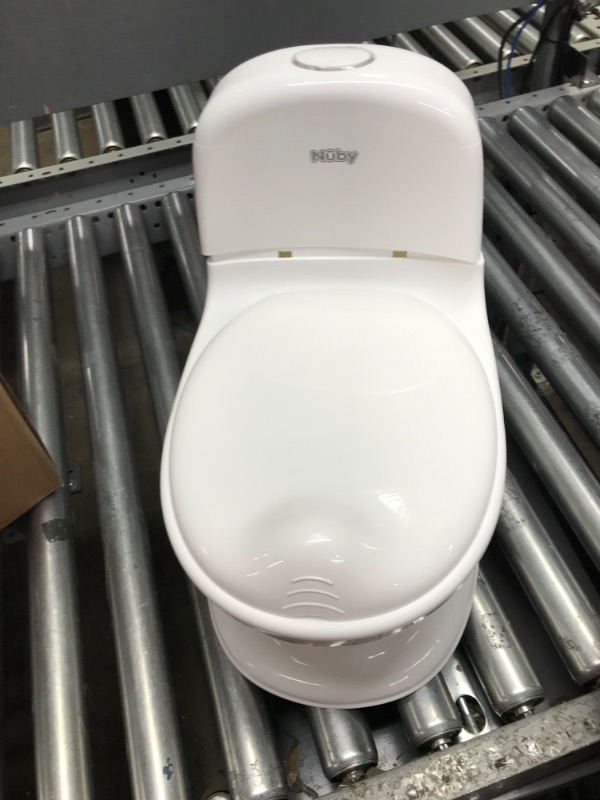 Photo 2 of Nuby My Real Potty Training Toilet with Life-Like Flush Button & Sound for Toddlers & Kids, White
