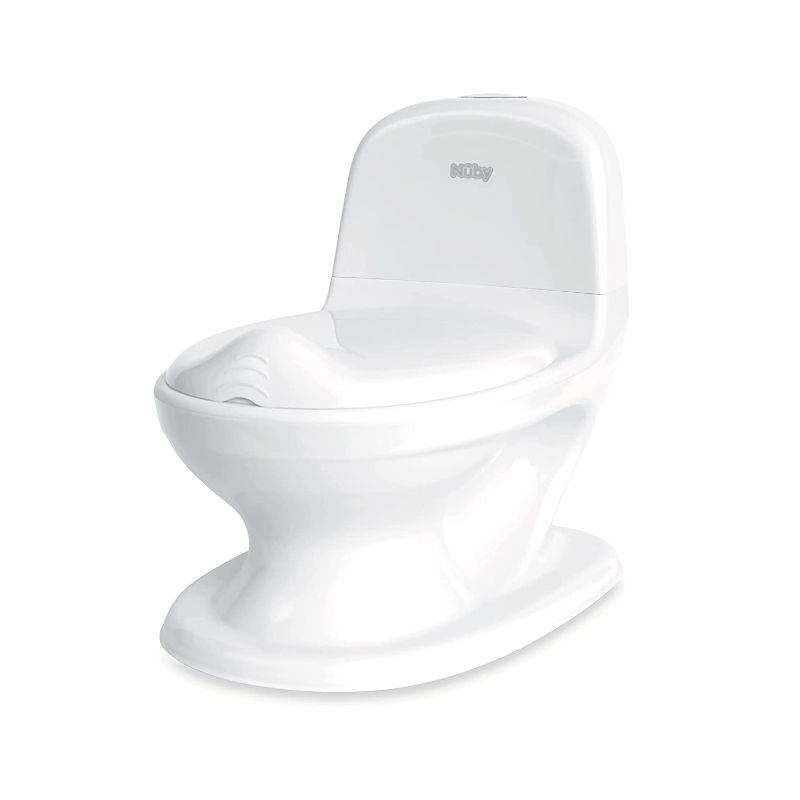 Photo 1 of Nuby My Real Potty Training Toilet with Life-Like Flush Button & Sound for Toddlers & Kids, White
