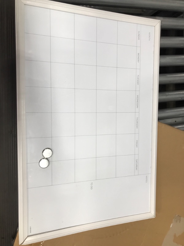 Photo 2 of U Brands Magnetic Dry Erase Calendar Board, 20 x 30 Inches, White Wood Frame (2075U00-01) 30'' x 40'' Board