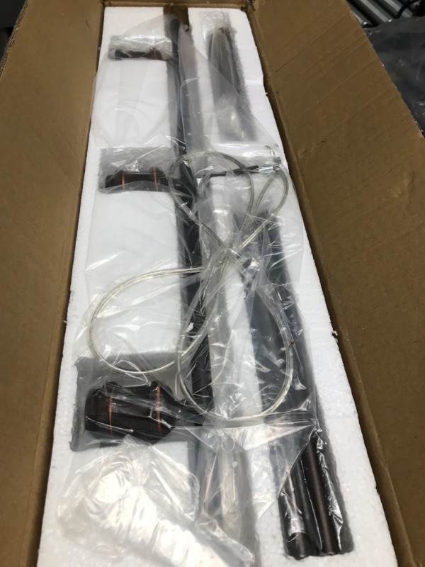 Photo 1 of Rustic Glass Kitchen Island Lighting, Clear Seeded Glass Linear Chandelier, 3 Lights Adjustable Rod Industrial Pendant Light Fixture for Kitchen Island Dining Room Farmhouse, Oil Rubbed Bronze 3 lights Oil Rubbed Bronze