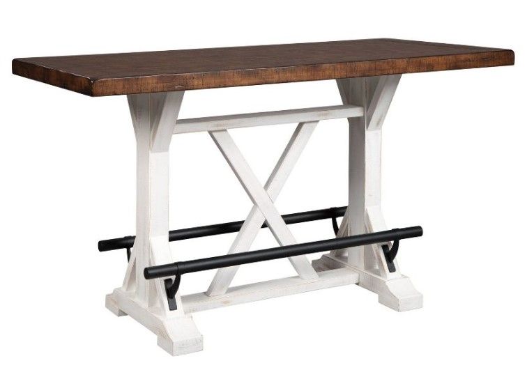 Photo 1 of (CRACKED/DAMAGED TABLE CORNER; DAMAGED INNER SOCKET) Valebeck Counter Height Dining Room Table Brown - Signature Design by Ashley; Dimensions (Overall): 36.25 Inches (H), 30 Inches (W), 59.88 Inches (unextended length)


