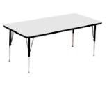 Photo 1 of (DAMAGED CORNERS/EDGES; MISSING LEGS) Correll Econoline Classroom Activity Table, 30"x72" Rectangular White Top