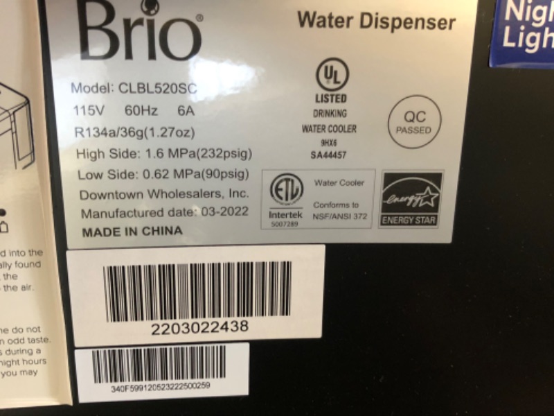 Photo 3 of Brio Self Cleaning Bottom Loading Water Cooler Water Dispenser – Limited Edition - 3 Temperature Settings - Hot, Cold & Cool Water - UL/Energy Star Approved
