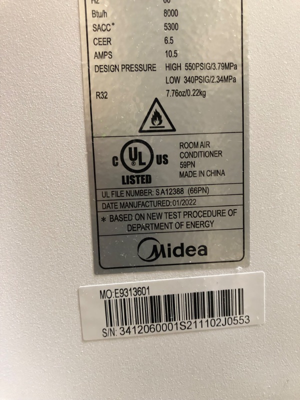 Photo 10 of Midea 8,000 BTU ASHRAE (5,300 BTU SACC) Portable Air Conditioner, Cools up to 175 Sq. Ft., Works as Dehumidifier & Fan, Remote Control & Window Kit Included
