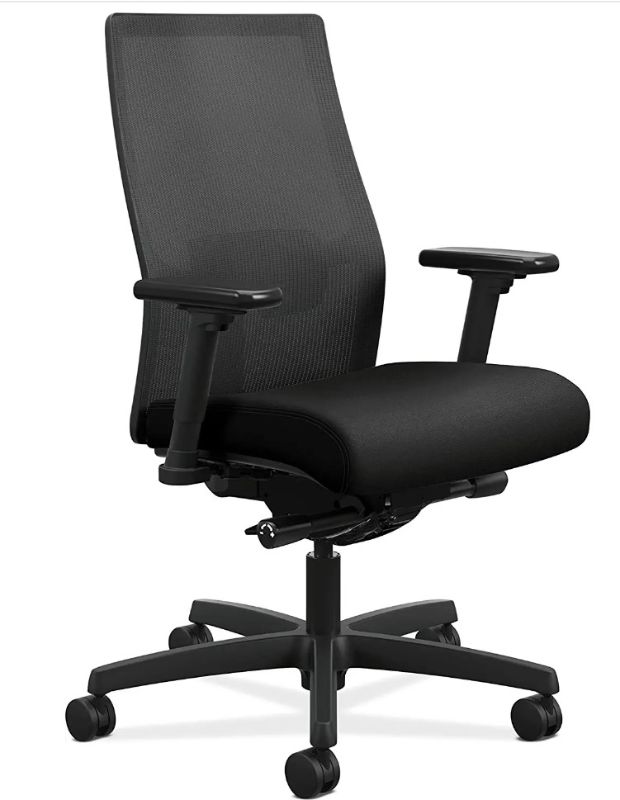 Photo 1 of Ignition 2.0 Mid-Back Adjustable Lumbar Office Chair Black - HON