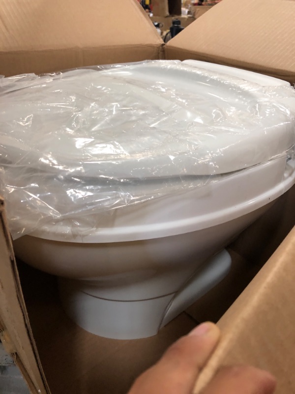 Photo 2 of Aqua-Magic V RV Toilet Hand Flush with Hand Sprayer / Low Profile / White - Thetford 31657
