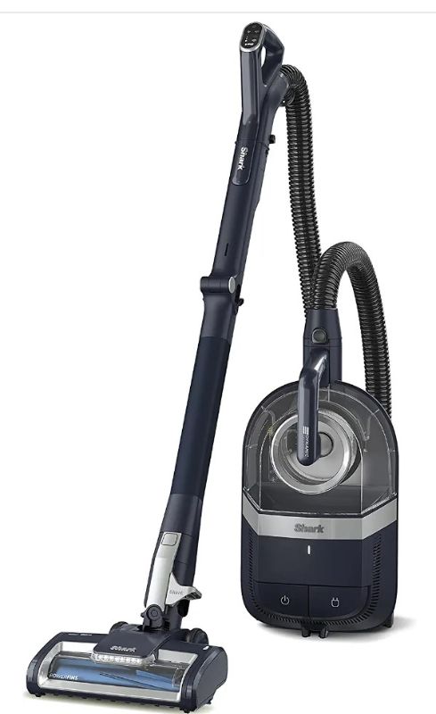 Photo 1 of Shark CZ351 Pet Canister Vacuum, Bagless, Corded with Self-Cleaning Brushroll & PowerFins, Navy & Silver
