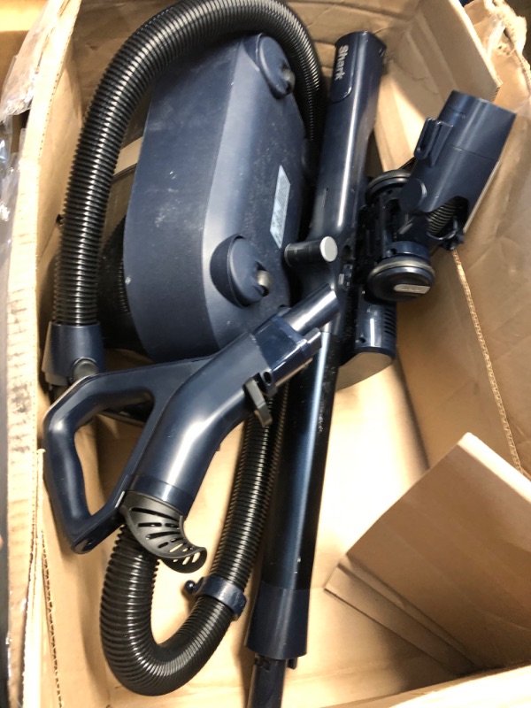 Photo 2 of Shark CZ351 Pet Canister Vacuum, Bagless, Corded with Self-Cleaning Brushroll & PowerFins, Navy & Silver
