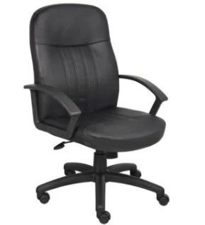 Photo 1 of STOCK PHOTO AS REFERENCE-Boss Office Products Boss Executive Leather Desk Chair, Black
