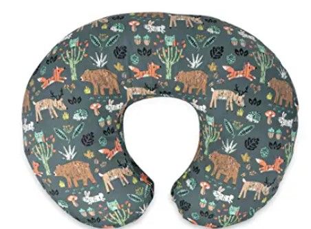 Photo 1 of Boppy Nursing Pillow and Positioner—Original | Green Forest Animals | Breastfeeding, Bottle Feeding, Baby Support | With Removable Cotton Blend Cover | Awake-Time Support
