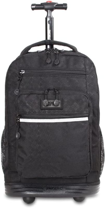 Photo 1 of J World New York Sundance Rolling Backpack Girl Boy Roller Bookbag, Argyle Black, One Size
