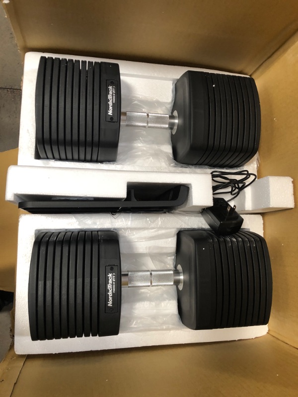 Photo 3 of ***PARTS ONLY*** NordicTrack 50 Lb iSelect Adjustable Dumbbells, Works with Alexa, Sold as Pair
