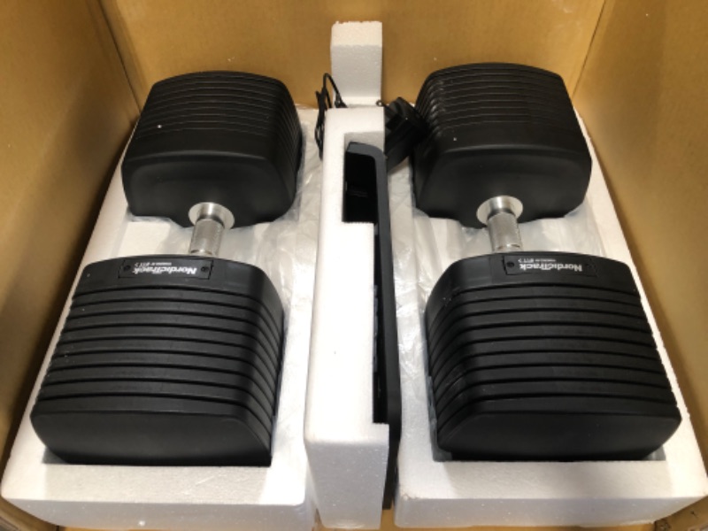 Photo 2 of ***PARTS ONLY*** NordicTrack 50 Lb iSelect Adjustable Dumbbells, Works with Alexa, Sold as Pair
