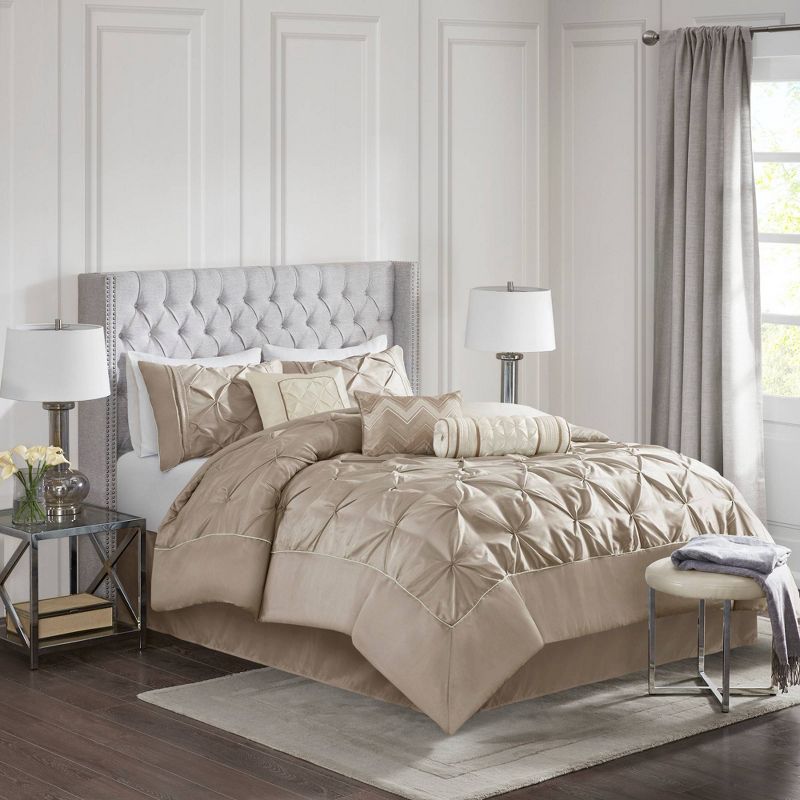 Photo 1 of 7pc Piedmont Ruched Multiple Piece Comforter Set-California King


