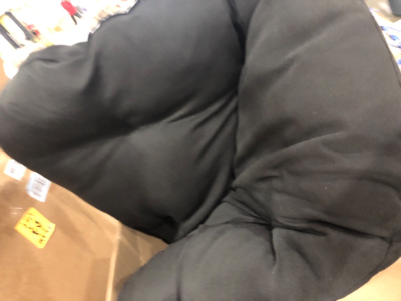 Photo 2 of  5-Foot - Huge Bean Bag Floor Pillow and Lounger, Black