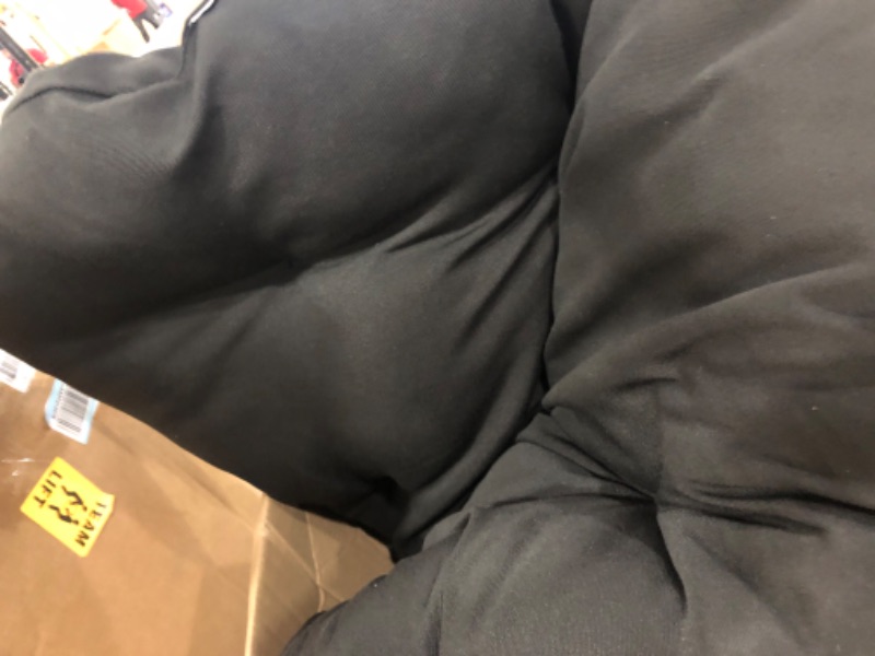Photo 1 of  5-Foot - Huge Bean Bag Floor Pillow and Lounger, Black