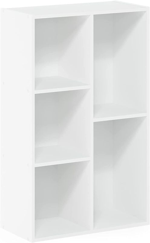 Photo 1 of Furinno Luder 5-Cube No Tool Assembly Open Shelf, White
