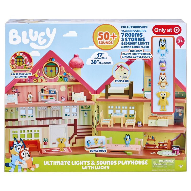 Photo 1 of Bluey Ultimate Lights & Sounds Playhouse with Lucky  17.09 Inches (H) x 30 Inches (W) x 5.2 Inches (D
