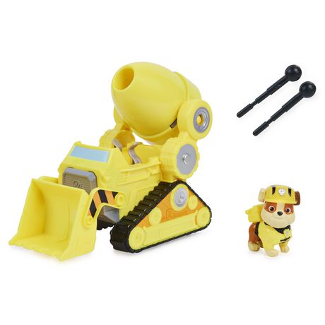 Photo 1 of 2 PACK: Paw Patrol, Rubble S Deluxe Movie Transforming Toy Car with Collectible Action Figure, Kids Toys for Ages 3 and up Yellow
