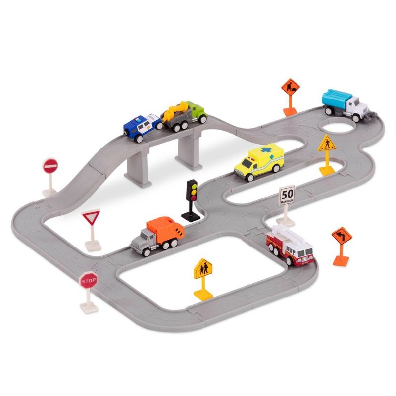 Photo 1 of 2 PACK: DRIVEN – Track Playset with Toy Trucks – Safe & Clean City Crew (57pc) – Pocket Series
