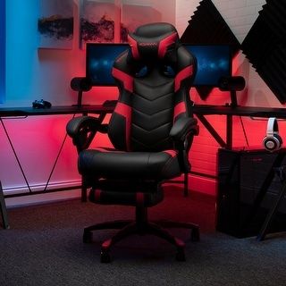 Photo 1 of RESPAWN 110 Ergonomic Gaming Chair With Footrest Recliner - Racing Style High Back PC Computer Desk Office Chair - 360 Swivel, Lumbar Support, Adjustable Headrest Pillow, Padded Armrests 
