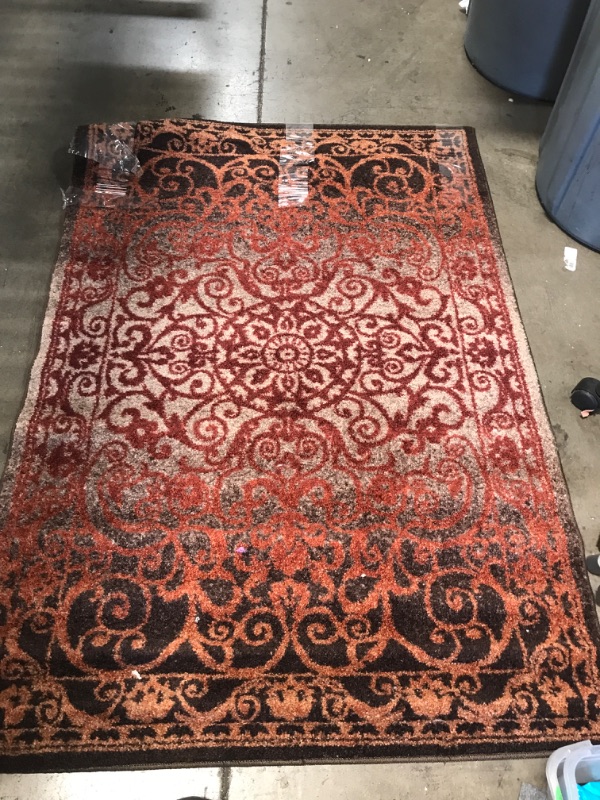 Photo 1 of 40" X 58" MAPLE RUG BROWN/BURGANDY