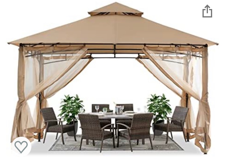 Photo 1 of **Missing Hardware**Sturdy Patio Gazebo 10 Ft x 12 Ft with Mosquito Netting by ABCCANOPY