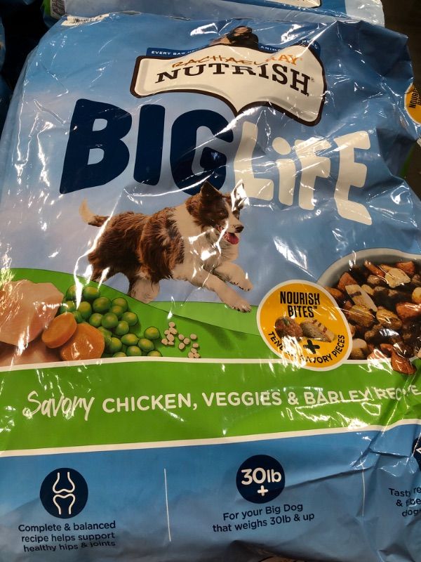 Photo 3 of BEST BY: 08/24/2023* 
Rachael Ray Nutrish Big Life Dry Dog Food for Big Dogs, Savory Chicken, Veggies & Barley Recipe, 40-Pound Bag
