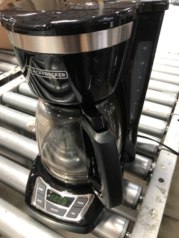 Photo 2 of (Used) Black+Decker CM1160B 12-Cup Programmable Coffee Maker, Black/Stainless Steel
