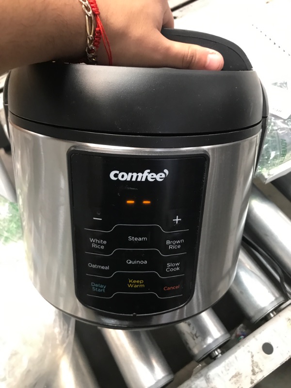 Photo 2 of COMFEE' Rice Cooker, 6-in-1 Stainless Steel Multi Cooker, Slow Cooker, Steamer, Saute, and Warmer, 2 QT, 8 Cups Cooked(4 Cups Uncooked), Brown Rice, Quinoa and Oatmeal, 6 One-Touch Programs
