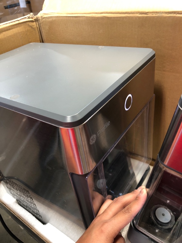 Photo 2 of GE Profile Opal | Countertop Nugget Ice Maker with Side Tank | Portable Ice Machine Makes up to 24 lbs. of Ice Per Day | Stainless Steel Finish
