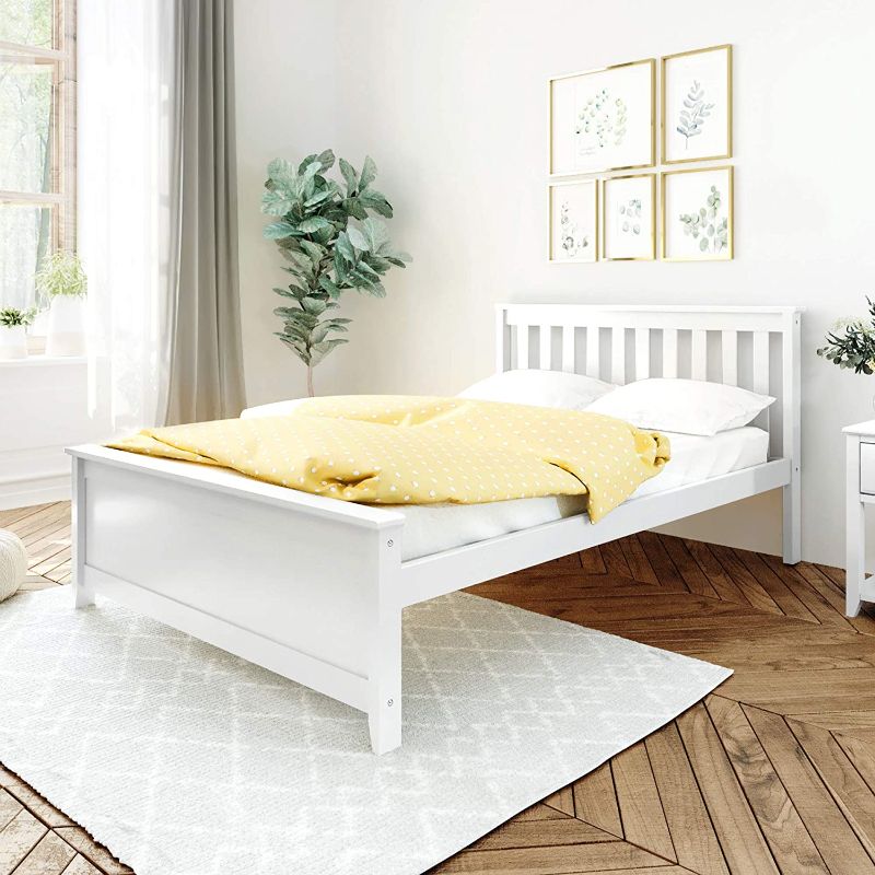 Photo 1 of ***BOX 2 ONLY*** Max & Lily Full Bed, Wood Bed Frame with Headboard For Kids, Slatted, White

