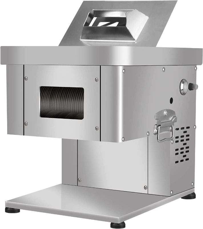 Photo 1 of ***MISSING THE BLADES*** MPSMAG Meat Slicer 1100W Meat Cutter Machine 330lbs/hr Electric Deli Food Slicer Meat Cutting Machine Meat Cutter Fresh Meat Shredded Fresh Meat Dicer Slicer Processing Machine
