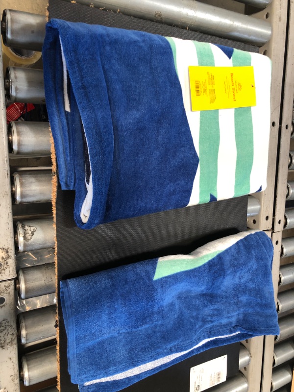 Photo 1 of 2 PACK*
Shark Striped Printed Beach Towel Blue - Sun Squad™
