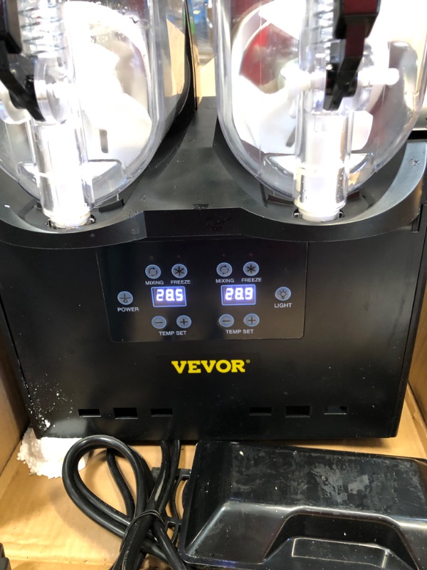 Photo 3 of ***PARTS ONLY***
VEVOR Commercial Slushy Machine, 2.5Lx2/0.7x2 Gal Food-Grade PC Tanks, 380W 110V Margarita Smoothie Frozen Drink Maker with Light Mode, Slushie Machine for Supermarkets Cafes Restaurants Bars Home Use
