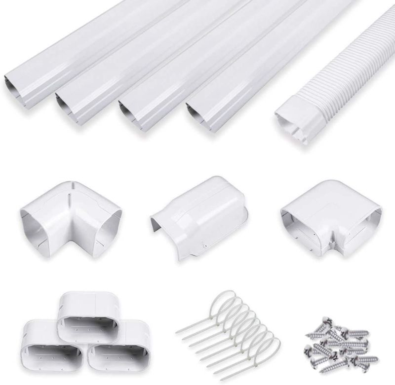 Photo 1 of **INCOMPLETE, MISSING PARTS**
LyPrem 4" 16.5Ft PVC Decorative Line Cover Kit for Ductless Mini Split Air Conditioners
