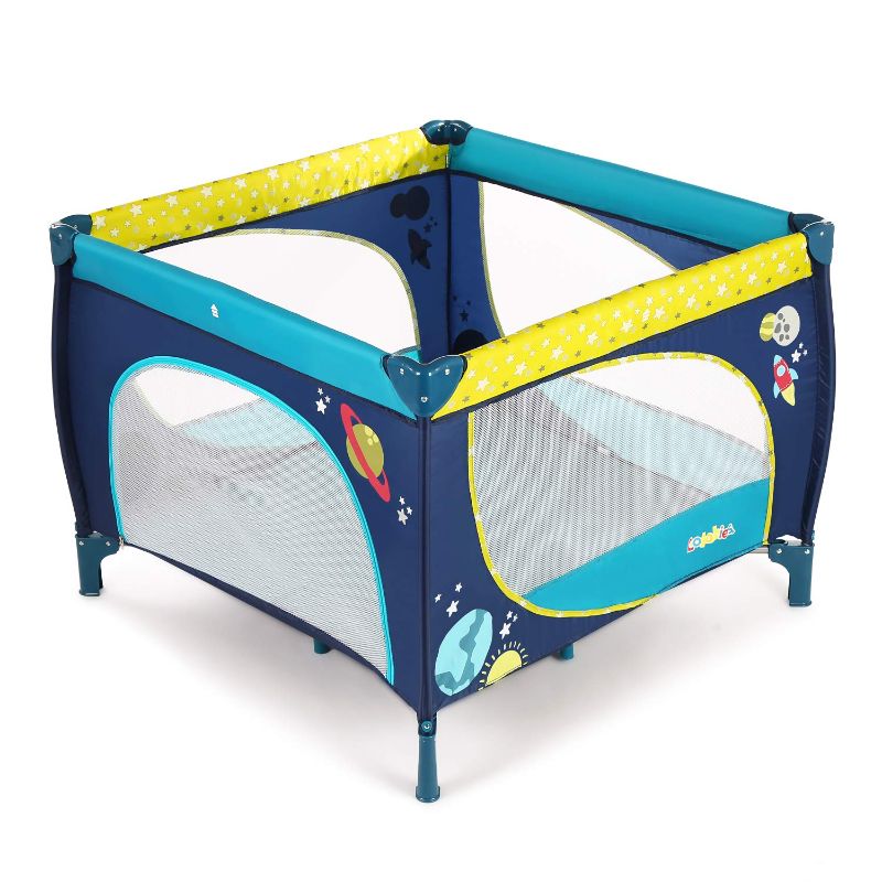 Photo 1 of (DIRTY) Baby Play Portable Playard Play Pen with Mattress Safety Baby Playard with Door Activity Center for Toddler Boys Girls Fun Time Indoor and Outdoor 39inch x 39inch?Blue?
