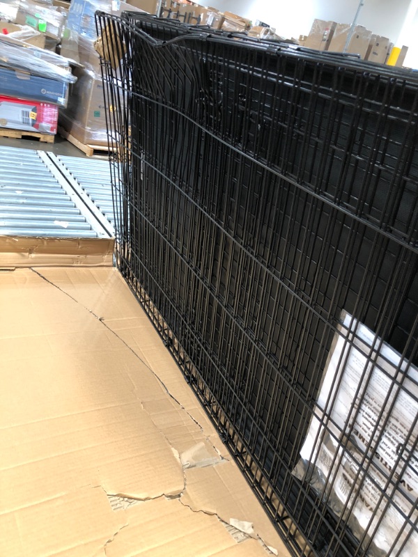 Photo 2 of (BENT SIDE METAL) MidWest Homes for Pets Newly Enhanced Single & Double Door New World Dog Crate, Includes Leak-Proof Pan, Floor Protecting Feet, & New Patented Features, 48in
