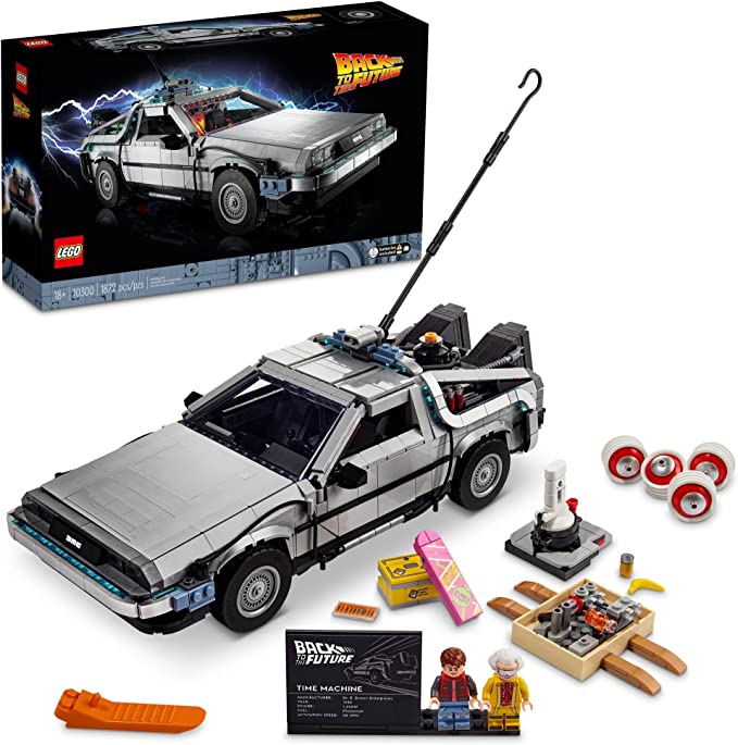 Photo 1 of (PREV. OPENED; MOST BAGS UNOPENED; LOOSE LEGOS OUT OF PACKAGING) LEGO Back to The Future Time Machine 10300 Building Set for Adults; Build a Detailed Model of a Movie Legend (1,856 Pieces)
