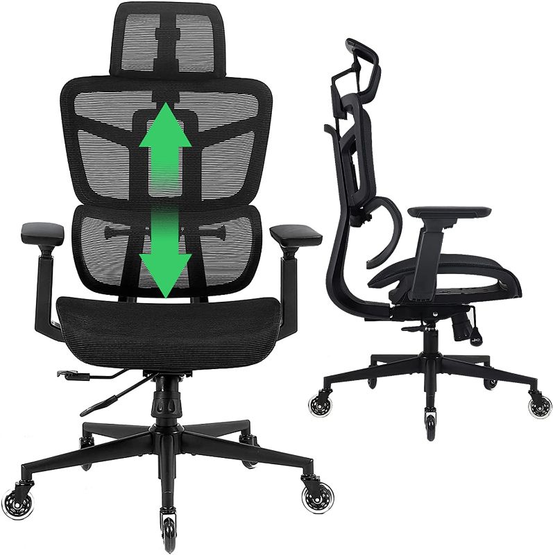 Photo 1 of USED: Ergonomic Office Chairs, Mesh Desk Chair with 3D Headrest, 5-Year Warranty Executive Chair with 8D Armrest, High Back Computer Chair, BIFMA Passed Task Chairs for Home Office, Black 25"D x 25"W x 30"H

