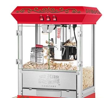 Photo 1 of   Great Northern Popcorn 5995 10 oz. Perfect Popper Popcorn Machine with Cart - Red
  30.5 x 21 x 61.75 inches

