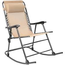 Photo 1 of  Metal Patio Outdoor Rocking Chair Zero Gravity Wide Recliner Chair, Beige