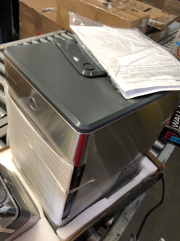 Photo 3 of GE Profile Opal | Countertop Nugget Ice Maker with Side Tank | Portable Ice Machine Makes up to 24 lbs. of Ice Per Day | Stainless Steel Finish
